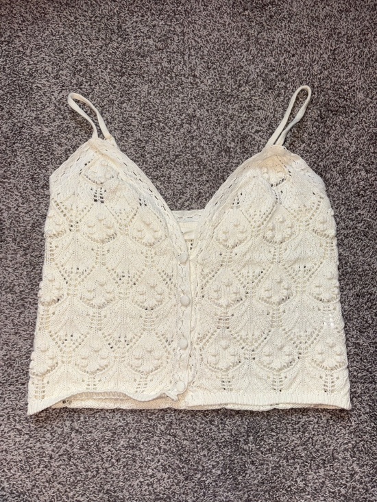 Aeropostale Tops - Aeropostale Ivory Crochet Knit Cami